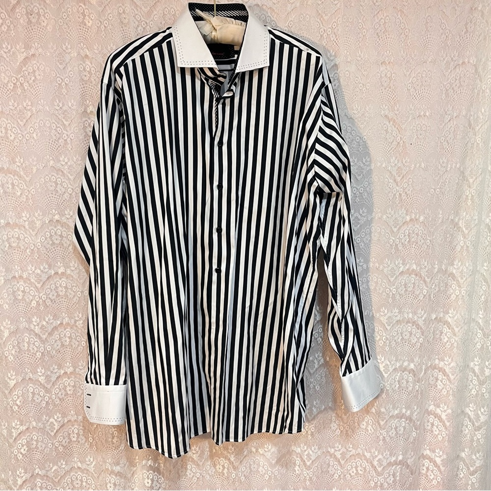 Axxess men's premium pure cotton striped shirt, size 5X